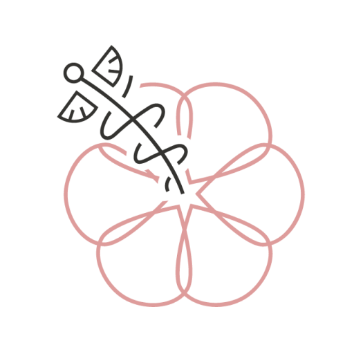 Paradise Medical Maui, Medical caduceus symbol over a pink flower. Paradise Medical.