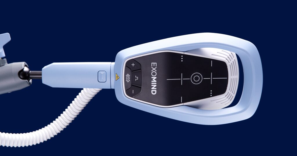 Paradise Medical Maui, Exomind TMS therapy device with targeting grid and intensity controls.