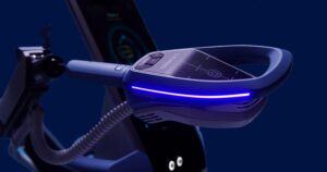 Paradise Medical Maui, Exomind device with blue light, buttons, and display screen. Exomind logo visible.