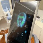 Paradise Medical Maui, EMFACE device screen showing facial therapy areas and settings.