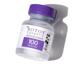Paradise Medical Maui, Botox Cosmetic vial with purple cap. Text: Botox Cosmetic, onabotulinumtoxinA, 100 Units/vial.